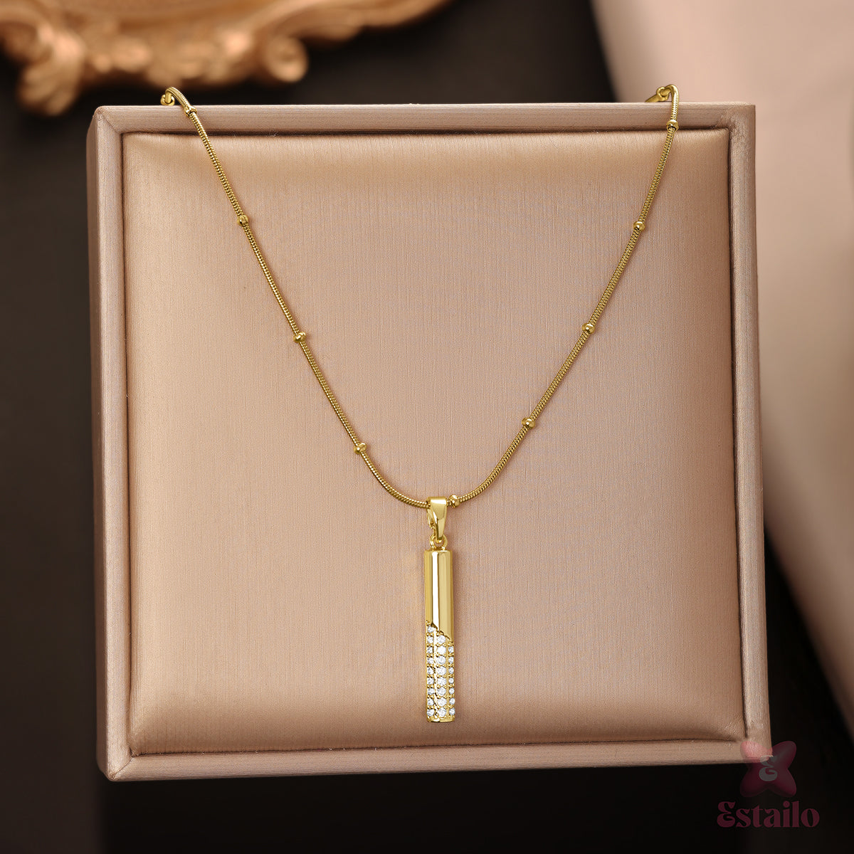 Beaded Luster Chain Necklace