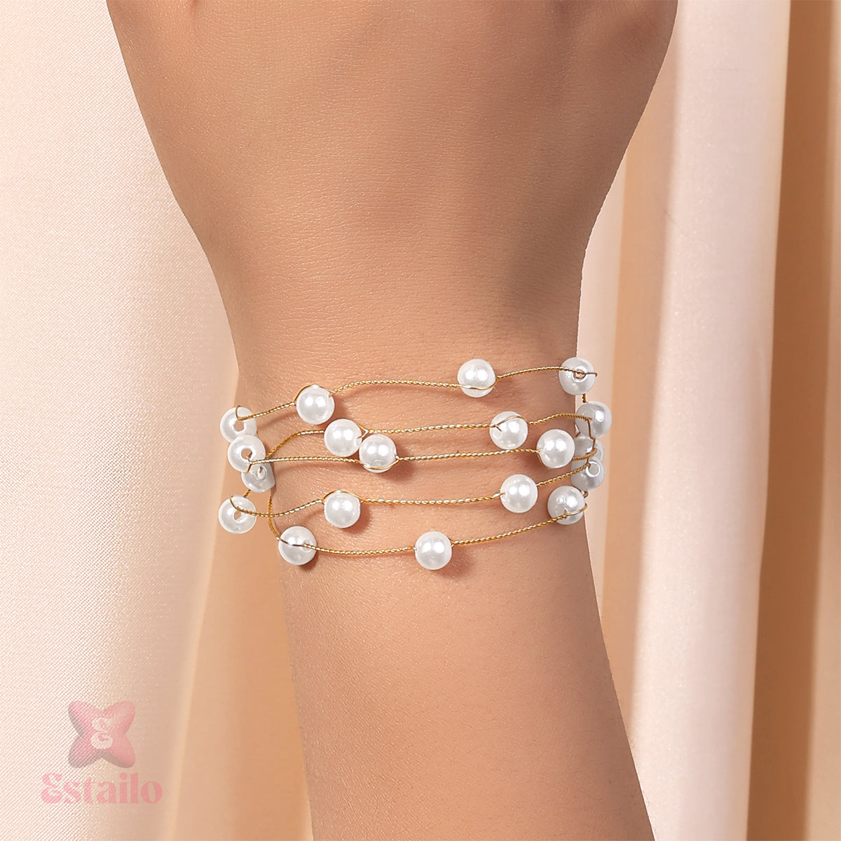 Gold-Tone Pearl Bracelet