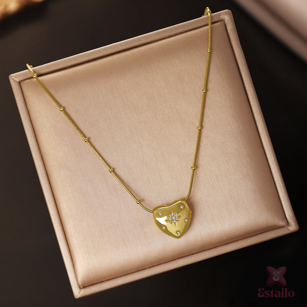 Dazzling Heart of Gold Necklace
