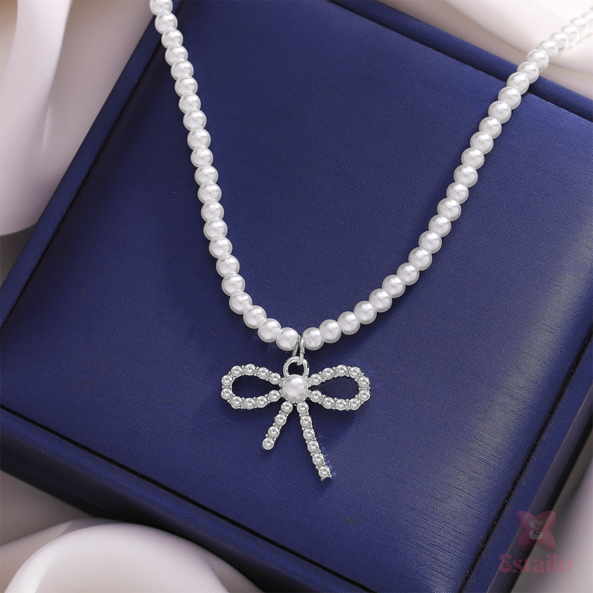 Opal Shine Bow Necklace
