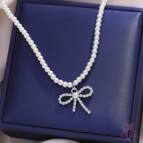 Opal Shine Bow Necklace