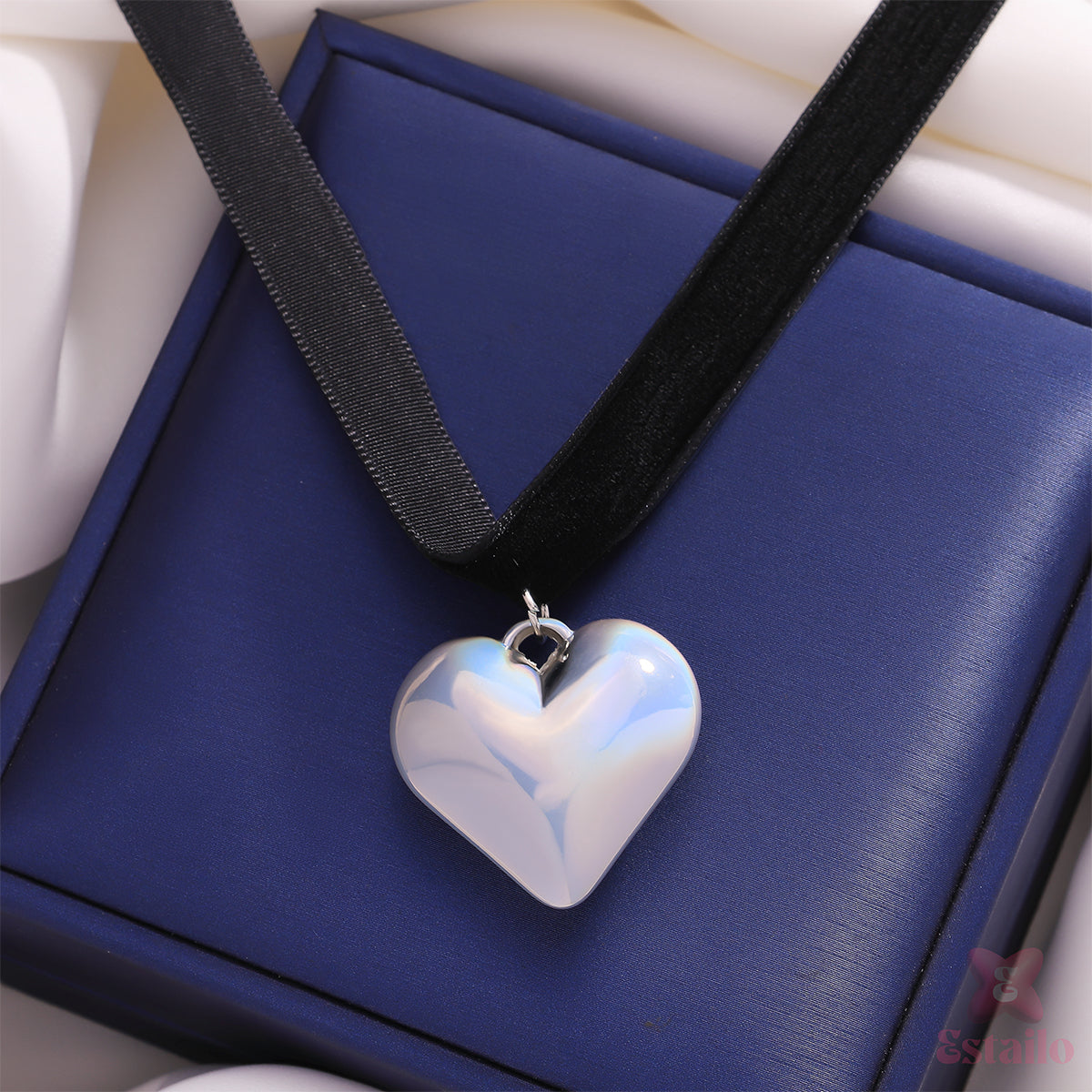 Lunar Glow Opalite Heart Necklace