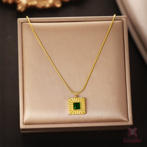 Gilded Gemstone Chain Necklace