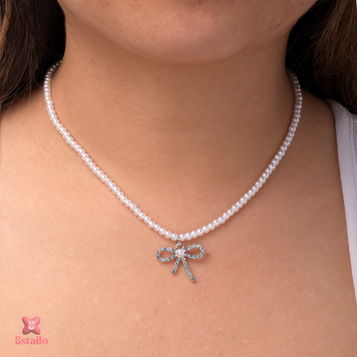 Opal Shine Bow Necklace