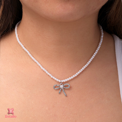 Opal Shine Bow Necklace