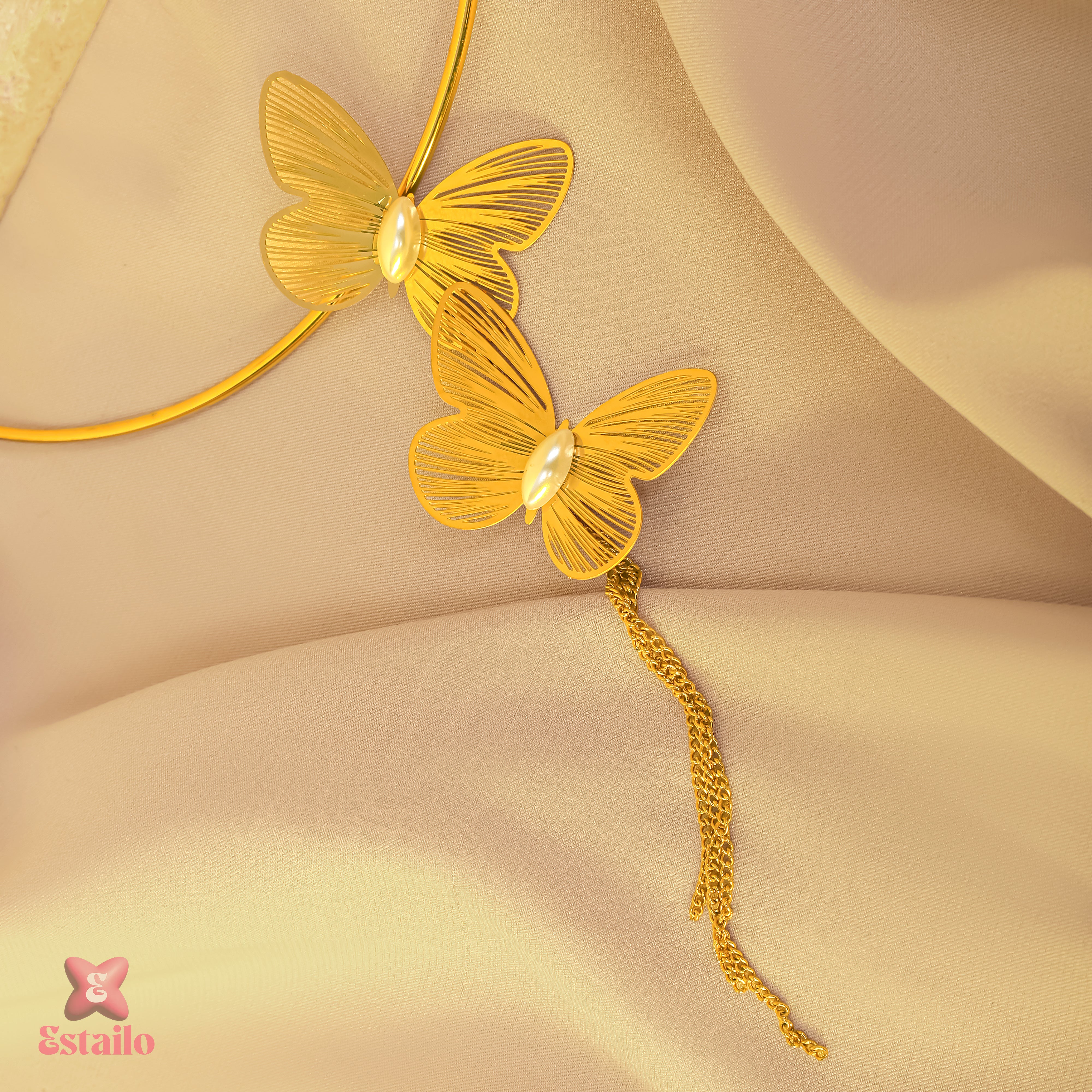 Gilded Embrace Butterfly Necklace