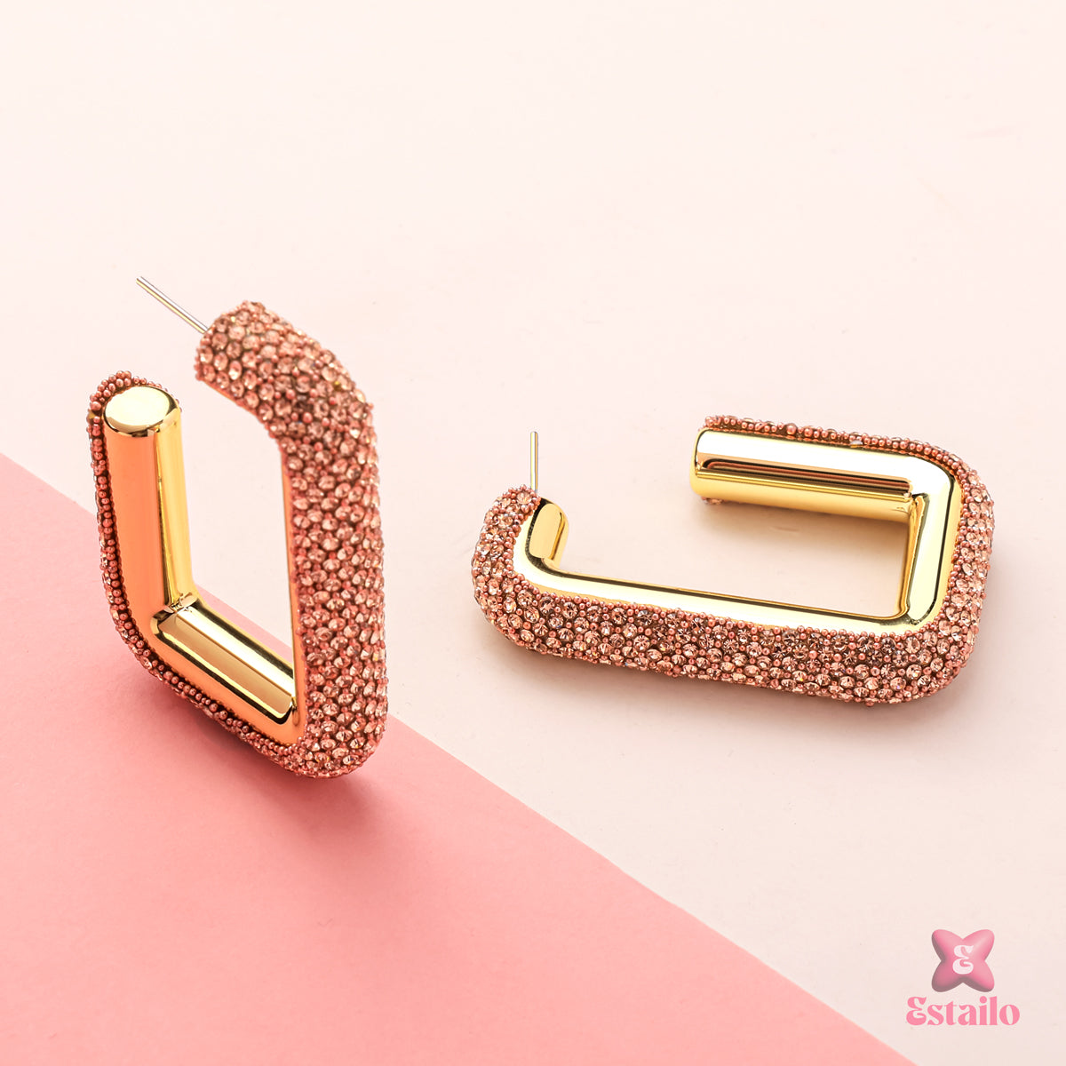 Rose Gold Radiance Hoops Earrings