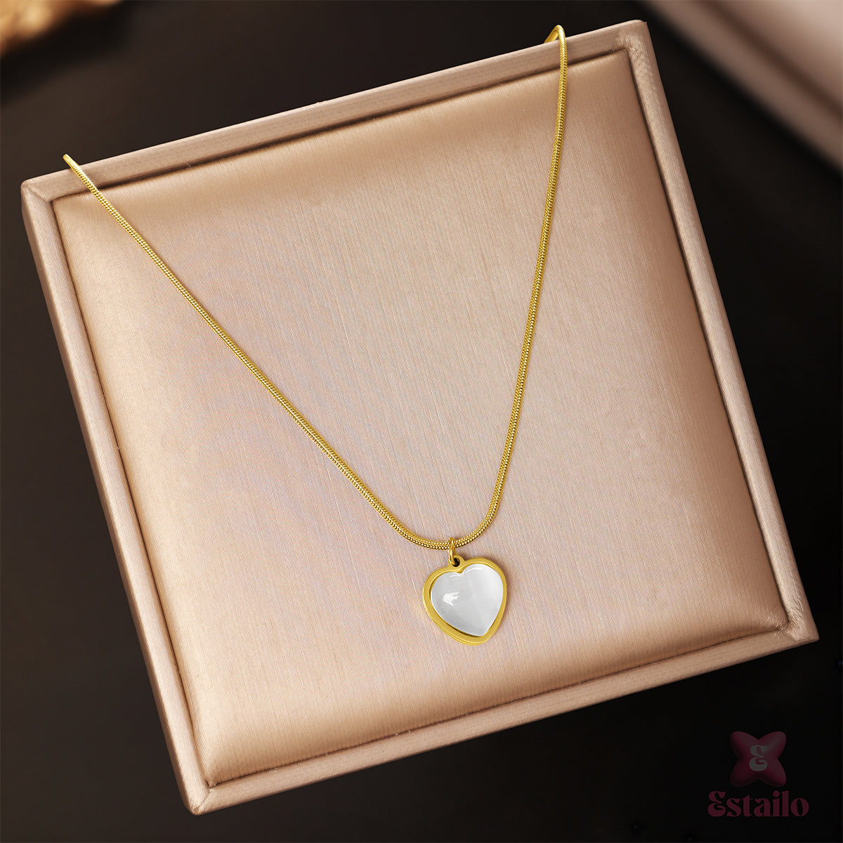 Sleek Heart Ensemble Necklace
