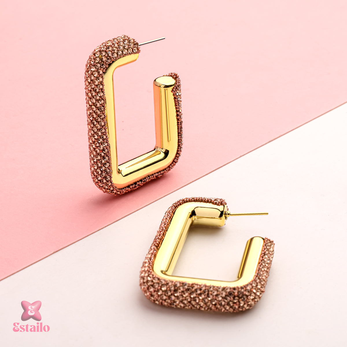 Rose Gold Radiance Hoops Earrings