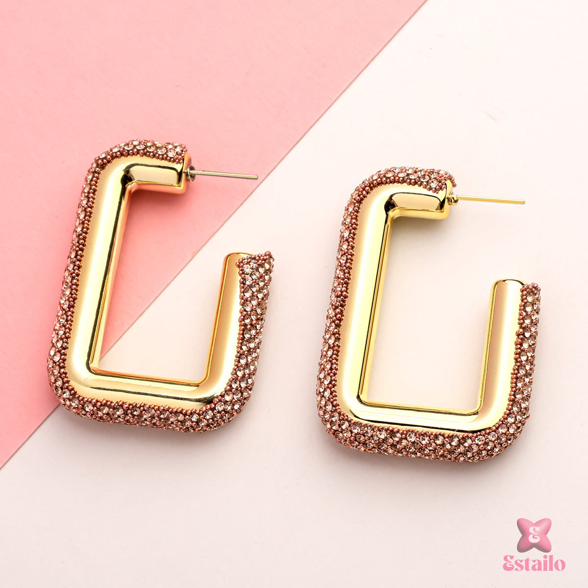 Rose Gold Radiance Hoops Earrings