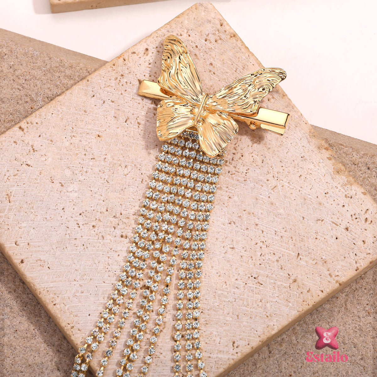 Gilded Butterfly Waterfall Clip