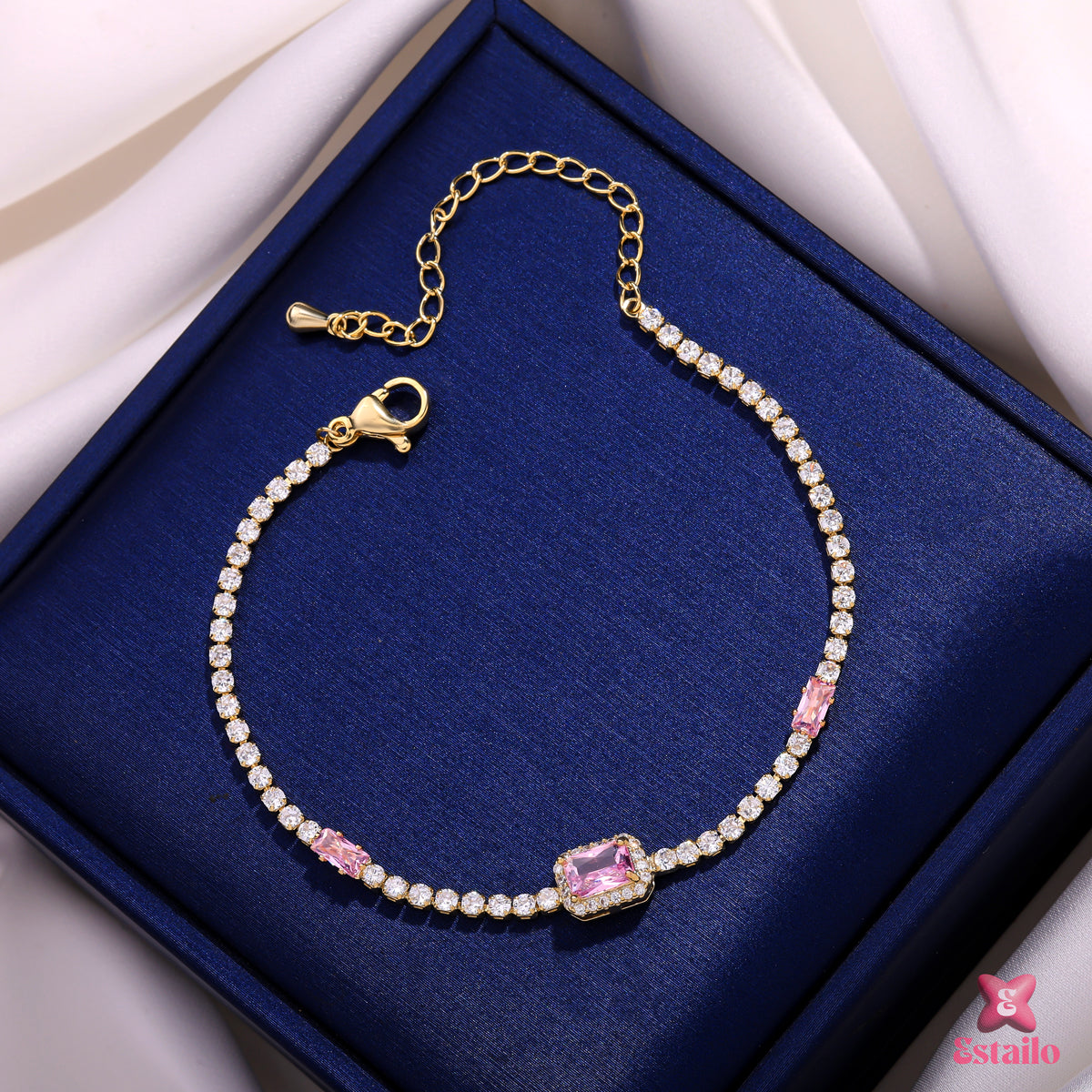 Gilded Blush Zircon Bracelet