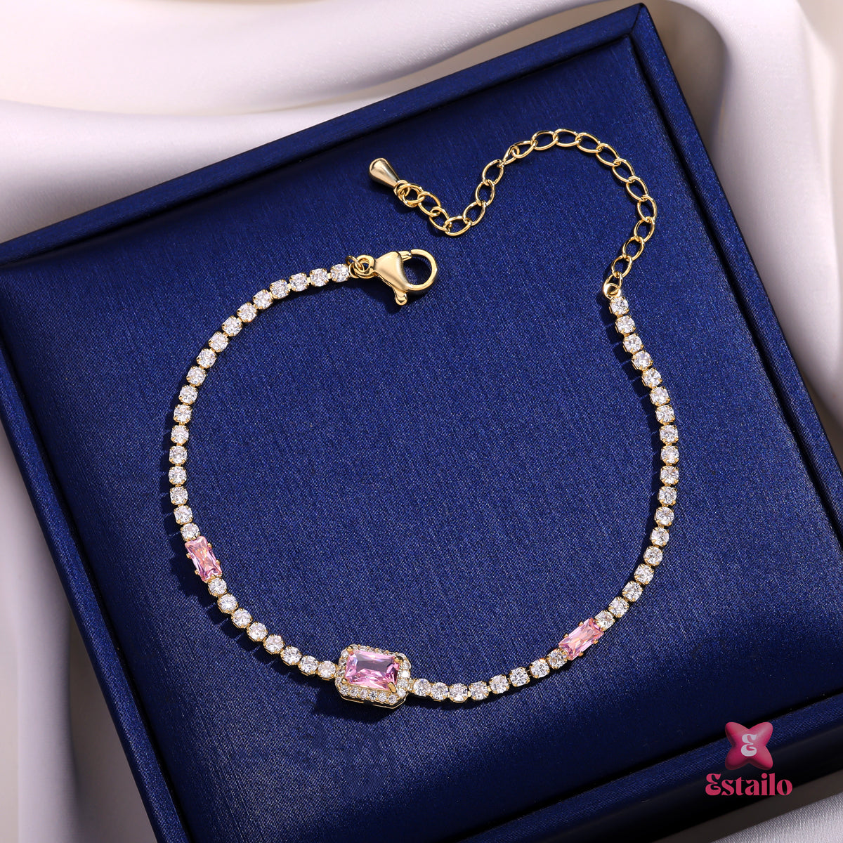 Gilded Blush Zircon Bracelet