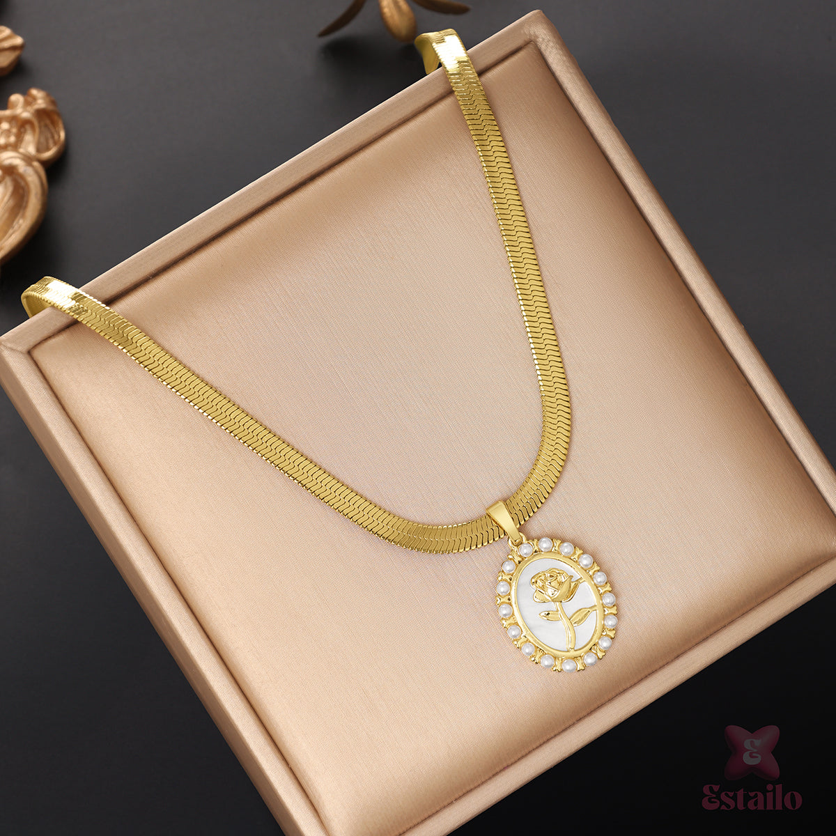 Golden Rose Serenity Necklace