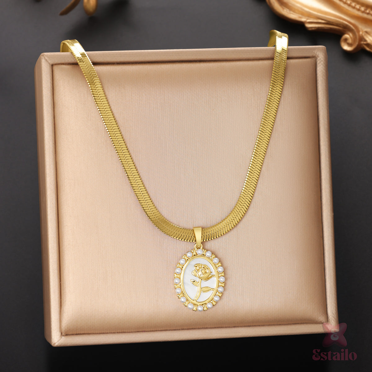 Golden Rose Serenity Necklace