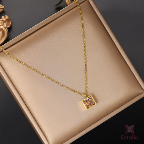 Solstice Square Pendant Necklace