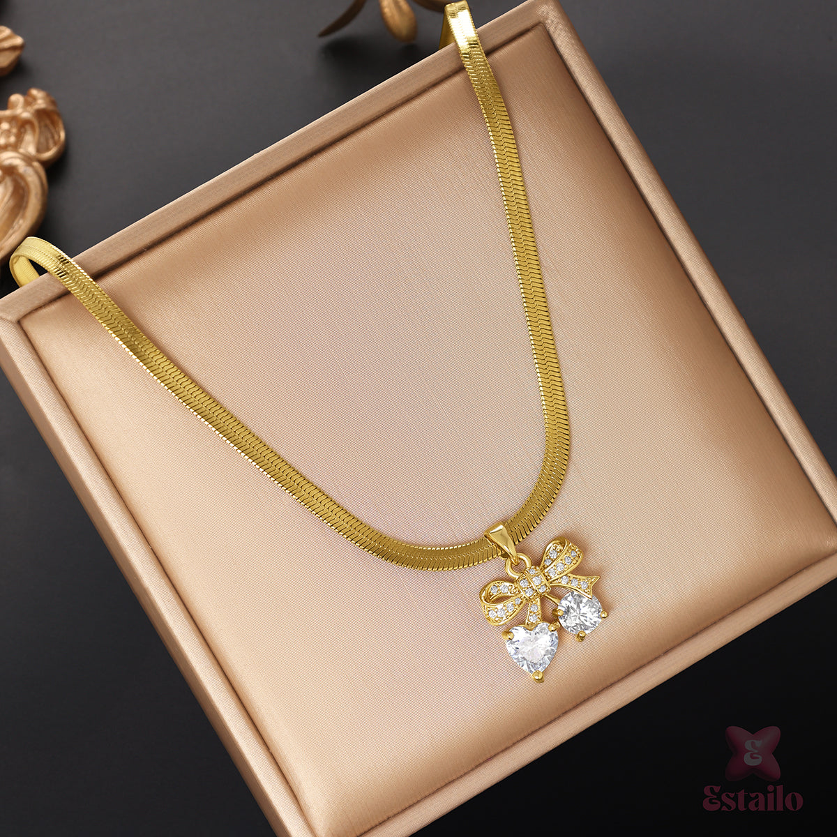 Love Knot Zirconia Sparkle Necklace