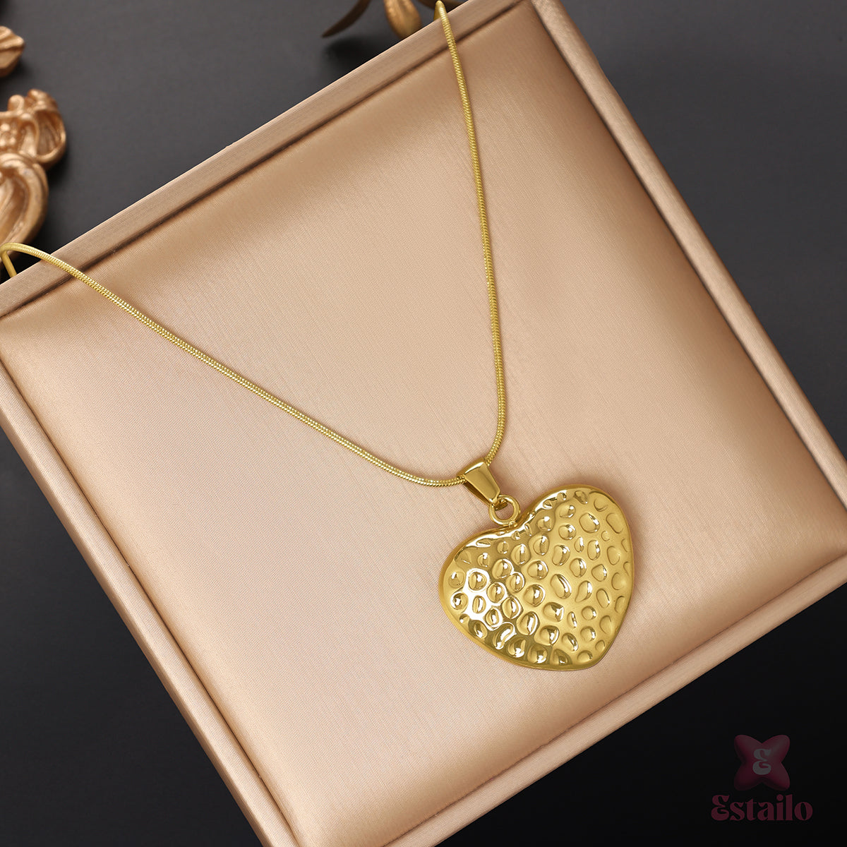 Gold Gleam Heart Pendant Necklace