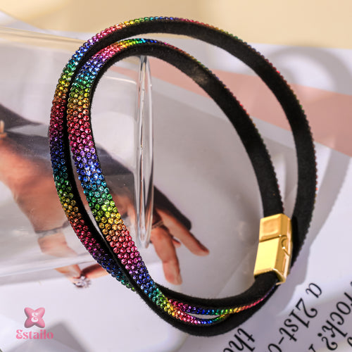 Pave Prism Cord Bracelet (Three Line)