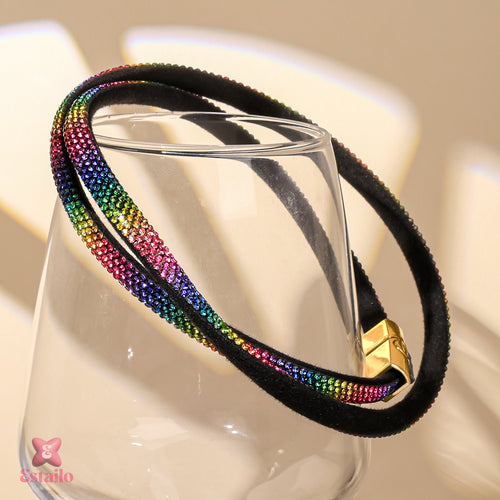 Pave Prism Cord Bracelet (Three Line)