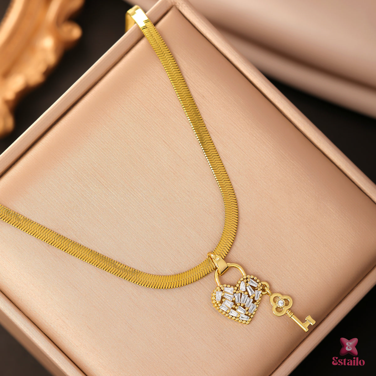 Gilded Key to Love Necklace