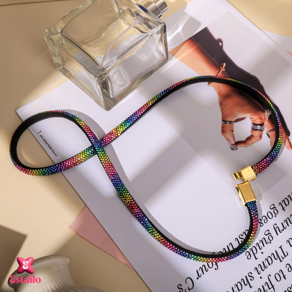 Pave Prism Cord Bracelet (Three Line)