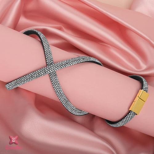 Crystal Crossband Bracelet (Three Line)