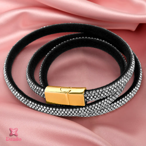 Crystal Crossband Bracelet (Three Line)