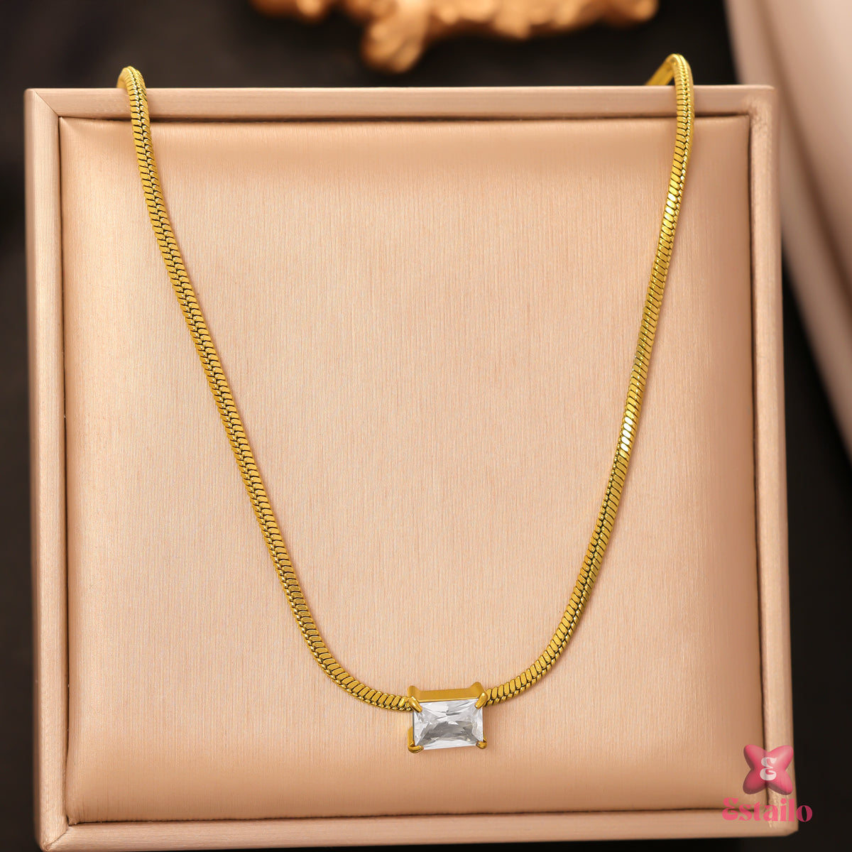 Emerald-Cut Chain Necklace