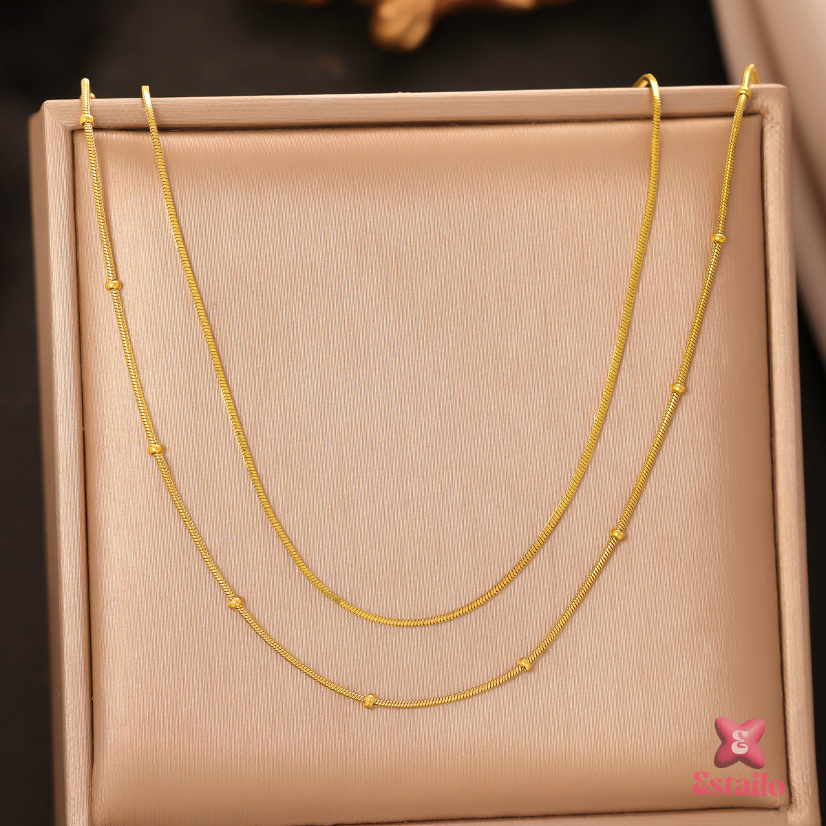 Glimmer Bead Chain Necklace