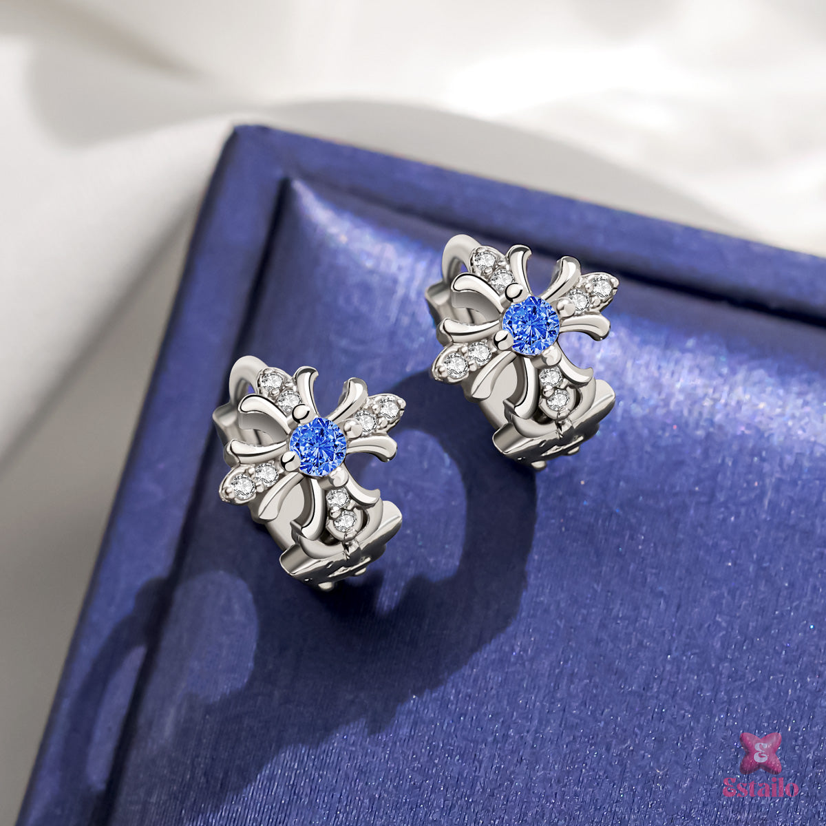 Chrome Ritual Cross Earrings