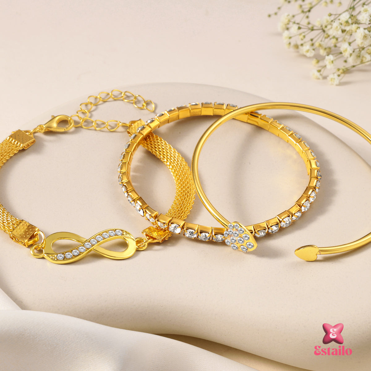 Infinity Heart Stacking Bracelets