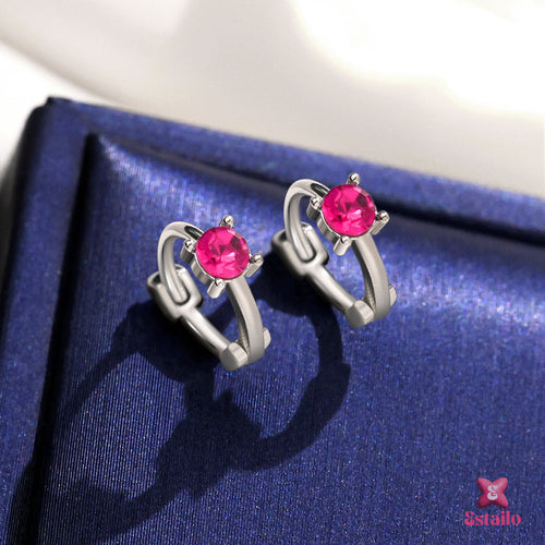 Dainty Pink Hoops Earring