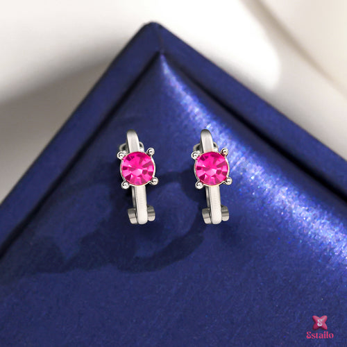 Dainty Pink Hoops Earring