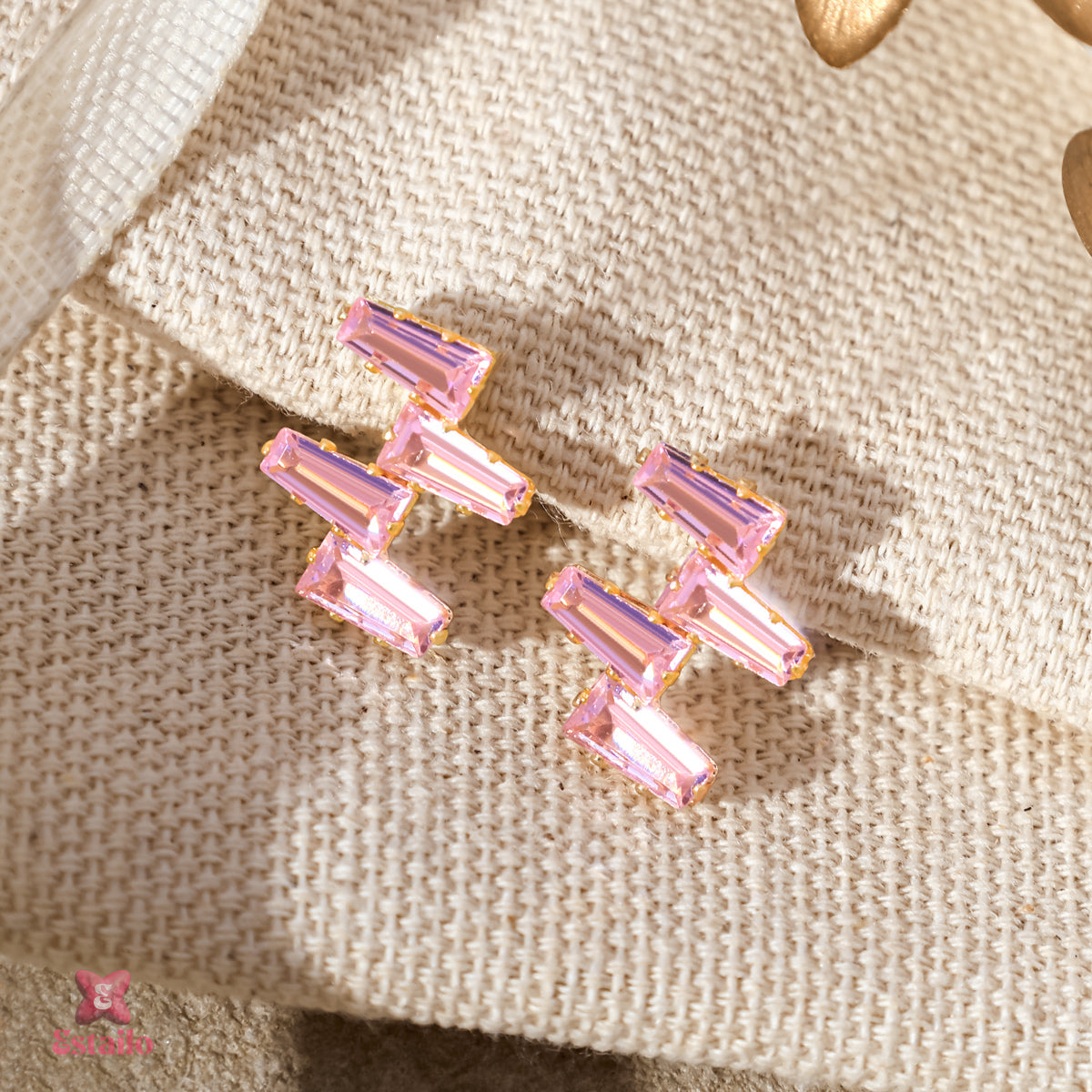Pink Prism Stud Earring