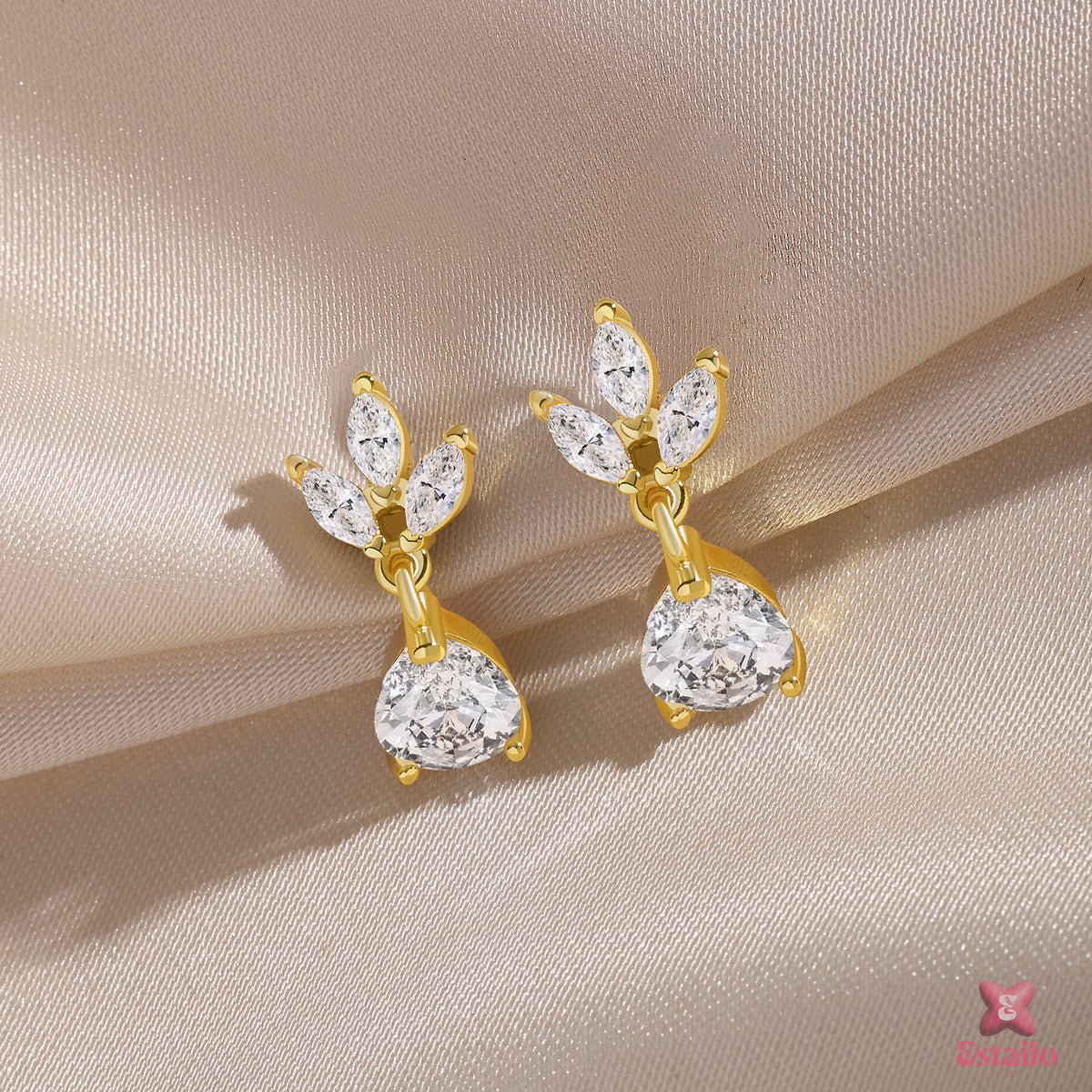 Dainty Olive Crystal Earring