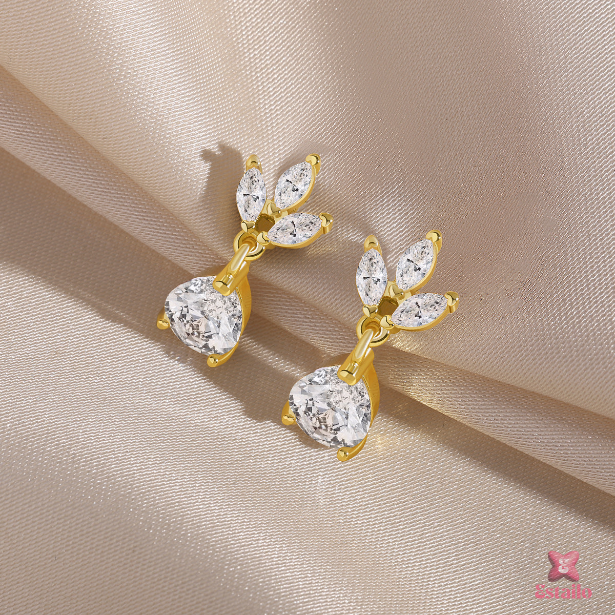 Dainty Olive Crystal Earring