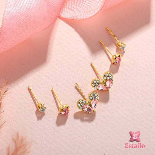 Pink Heart Sparkle Earrings