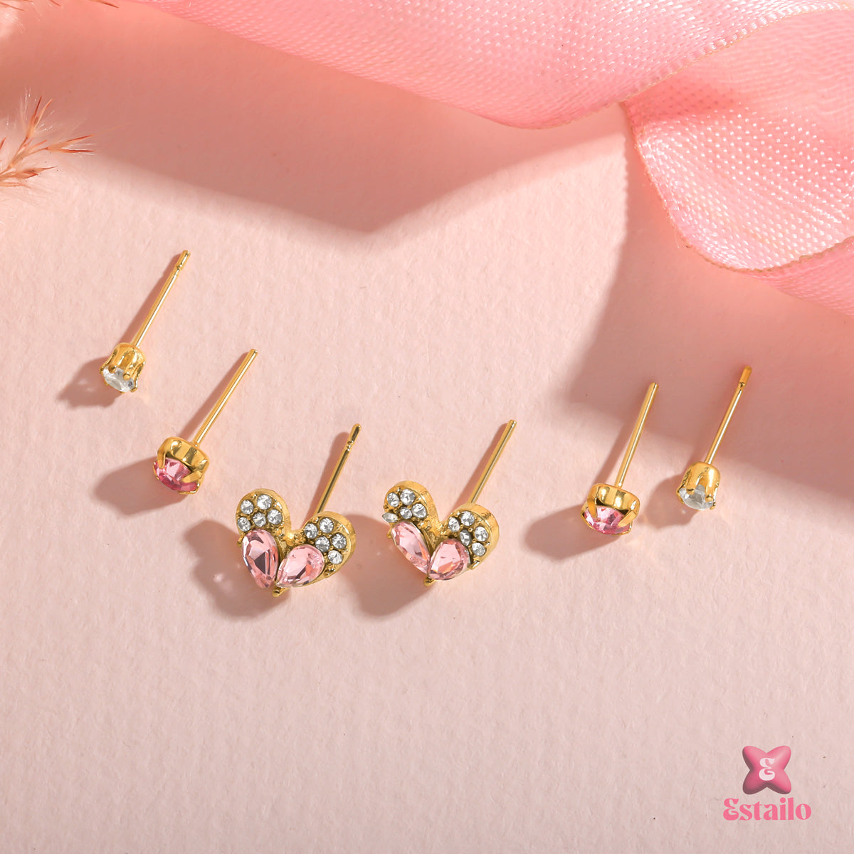 Pink Heart Sparkle Earrings