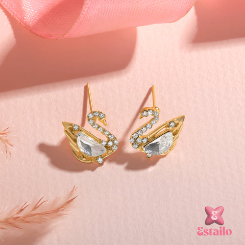 Swan Sparkle Studs Earrings