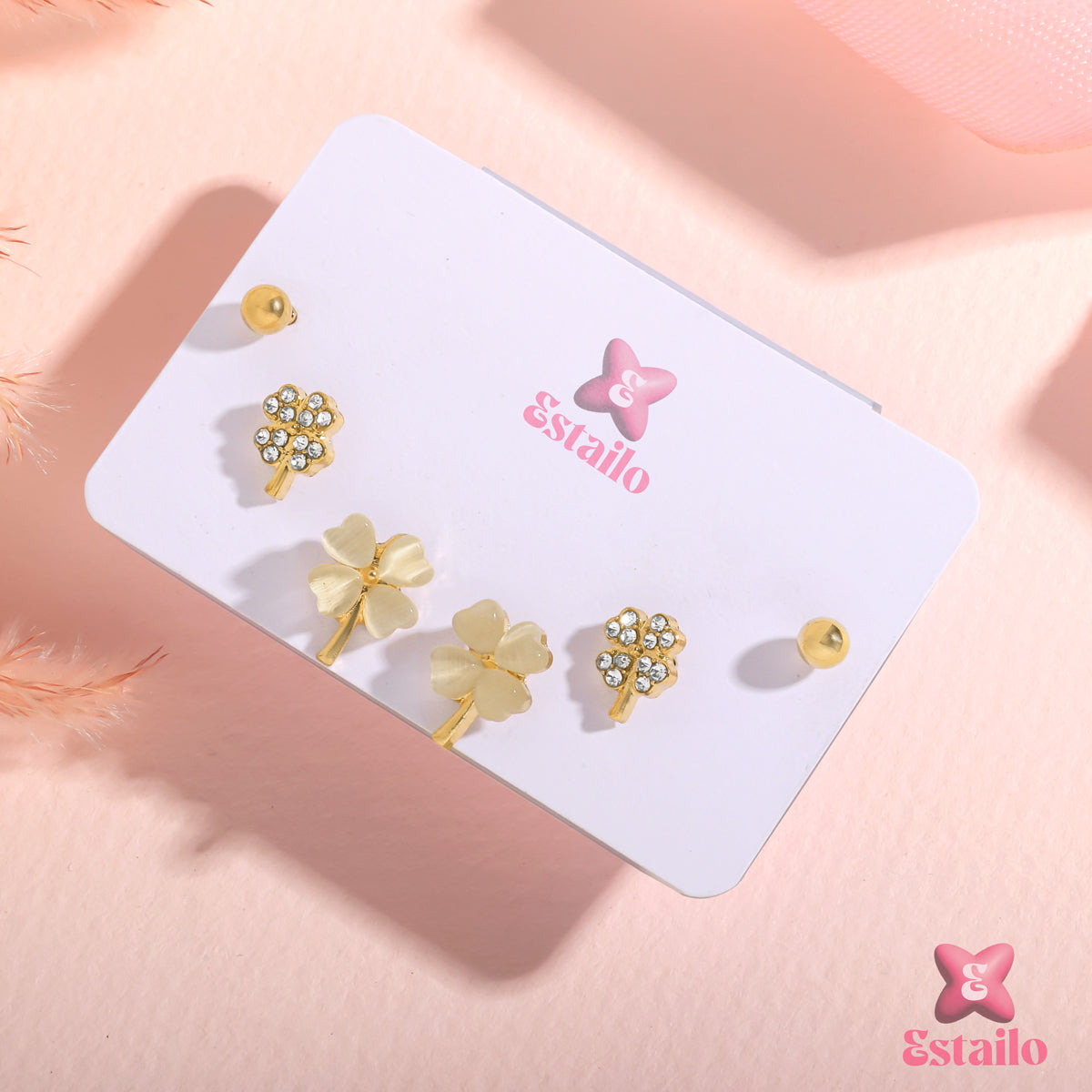 Four-Leaf Sparkle Earrings