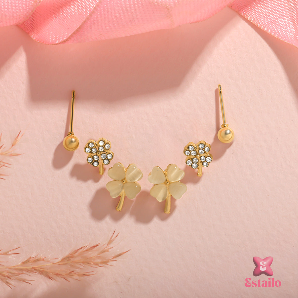 Four-Leaf Sparkle Earrings