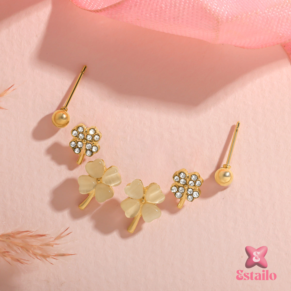 Four-Leaf Sparkle Earrings