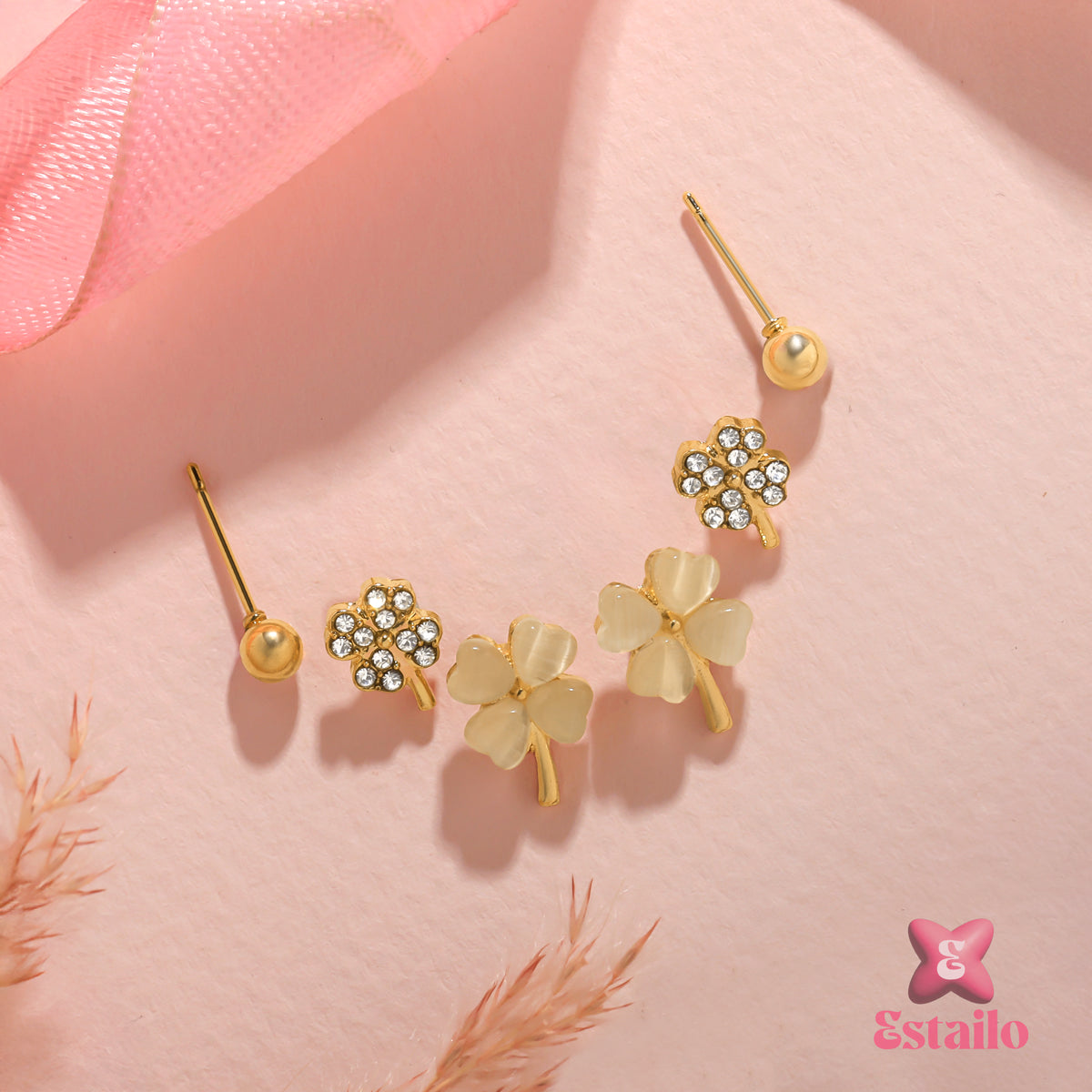 Four-Leaf Sparkle Earrings