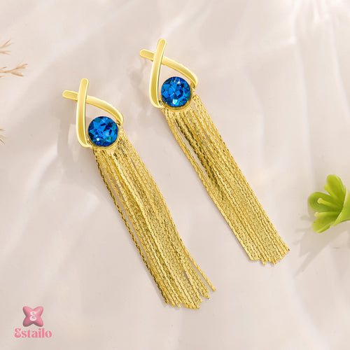 Azure Tassel Drops Earrings