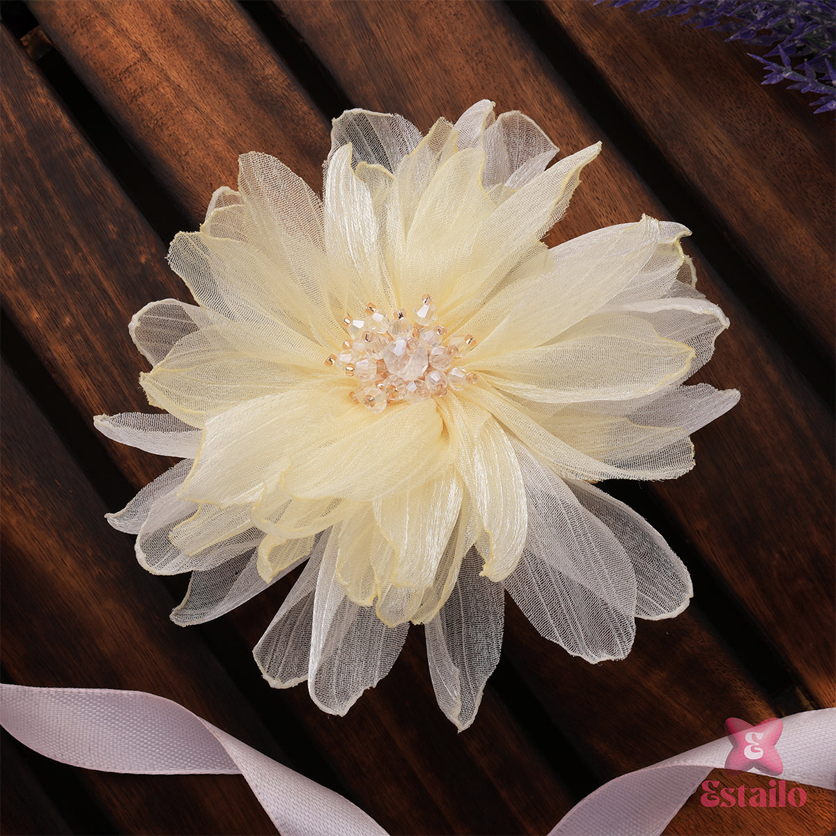 Summer Cream Flower Hair Clip