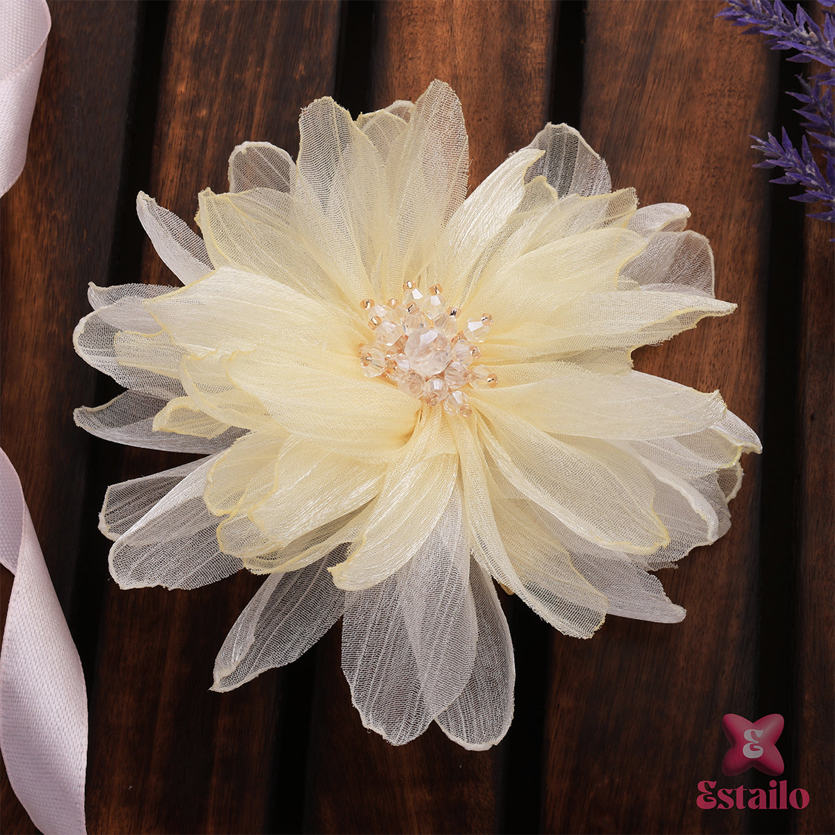 Summer Cream Flower Hair Clip