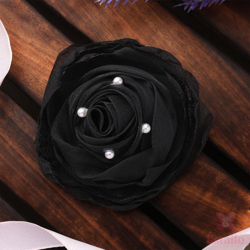 Black Floral Hair Clip