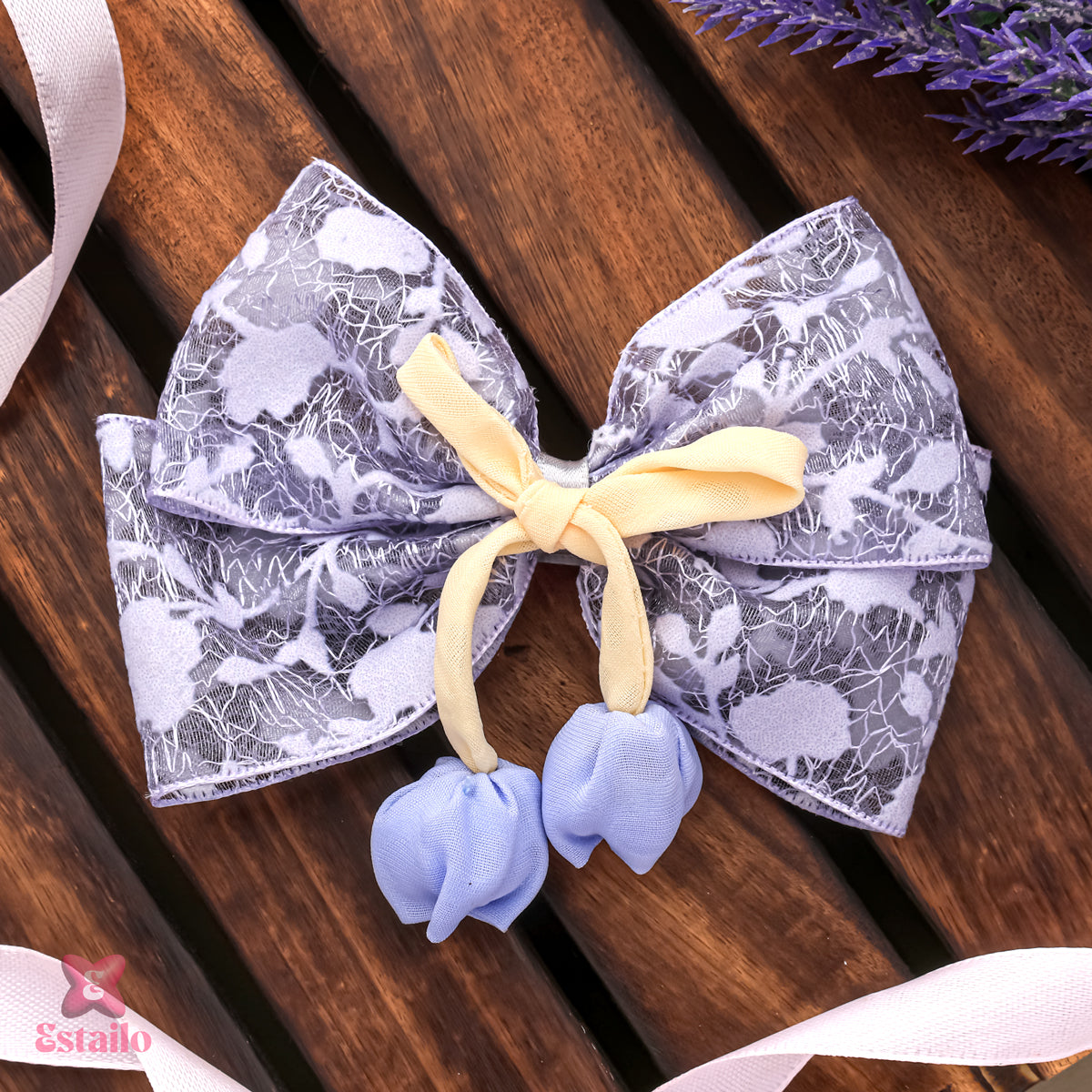 Lavender Floral Hair Clip