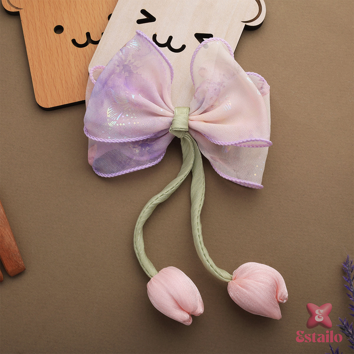 Lavender Blush Bow Hair Clip